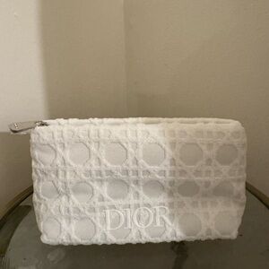 Dior White Quilted Pouch